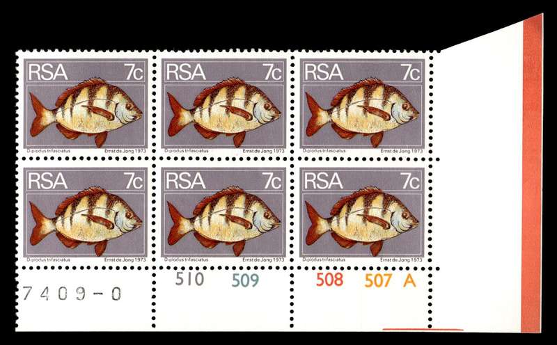 RSA 2nd Definitive Issue 7c Cyl No 510 509 508 507A