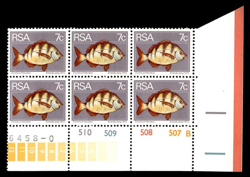 RSA 2nd Definitive Issue 7c Cyl No 510 509 508 507B