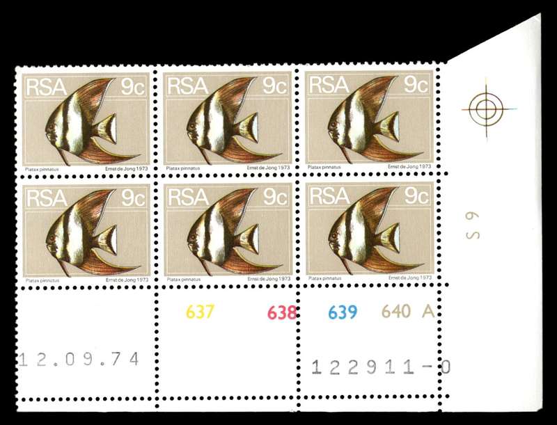 RSA 1974/09/12 2nd Definitive Issue 9c Cyl No 637 638 639 640A