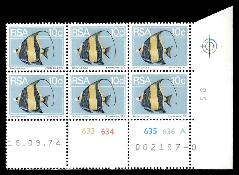 RSA 1974/09/16 2nd Definitive Issue 10c Cyl No 633 634 635 636A