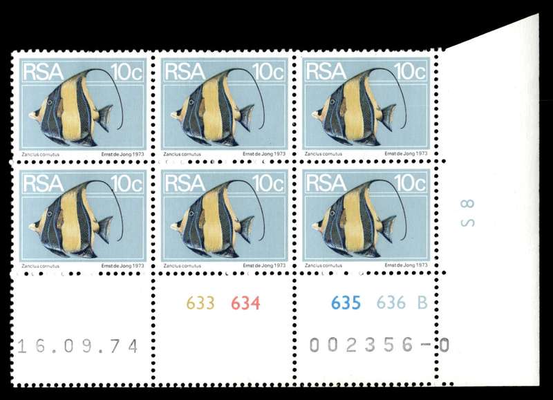 RSA 1974/09/16 2nd Definitive Issue 10c Cyl No 633 634 635 636B