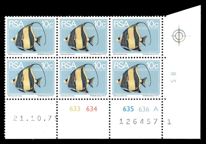 RSA 1975/10/21 2nd Definitive Issue 10c Cyl No 633 634 635 636A