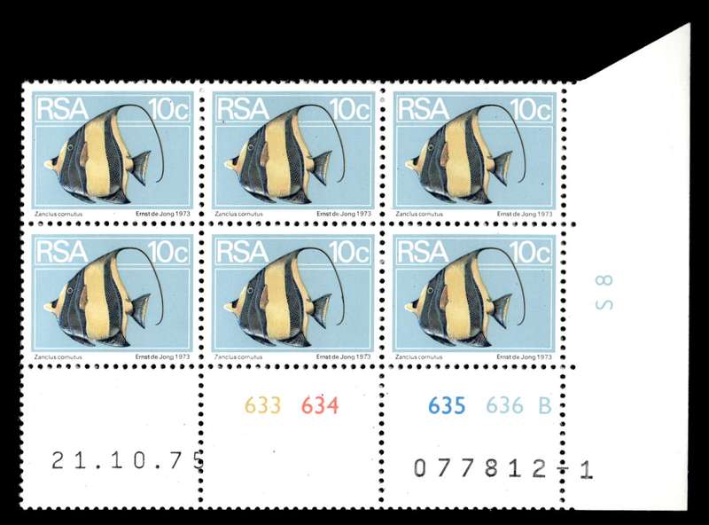 RSA 1975/10/21 2nd Definitive Issue 10c Cyl No 633 634 635 636B