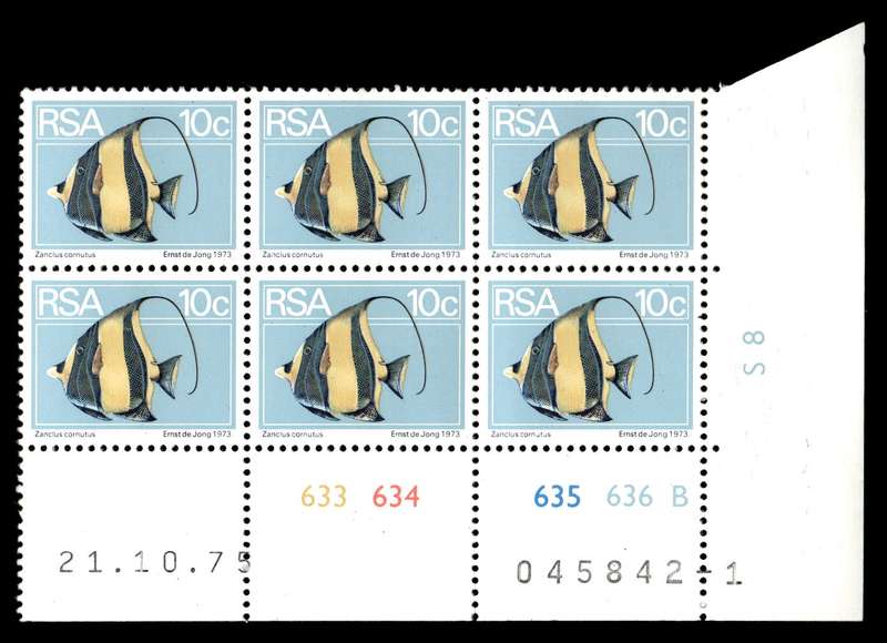 RSA 1975/10/21 2nd Definitive Issue 10c Cyl No 633 634 635 636B