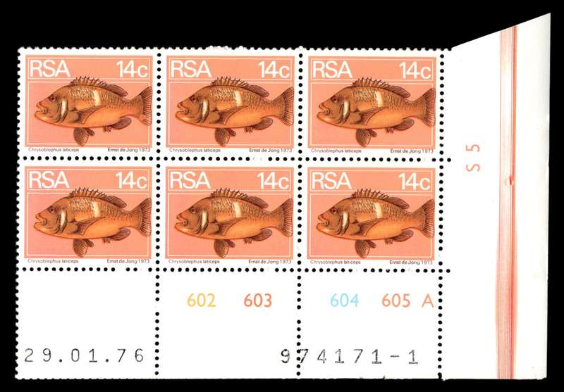 RSA 1976/01/29 2nd Definitive issue 14c Cyl No 602 603 604 605A