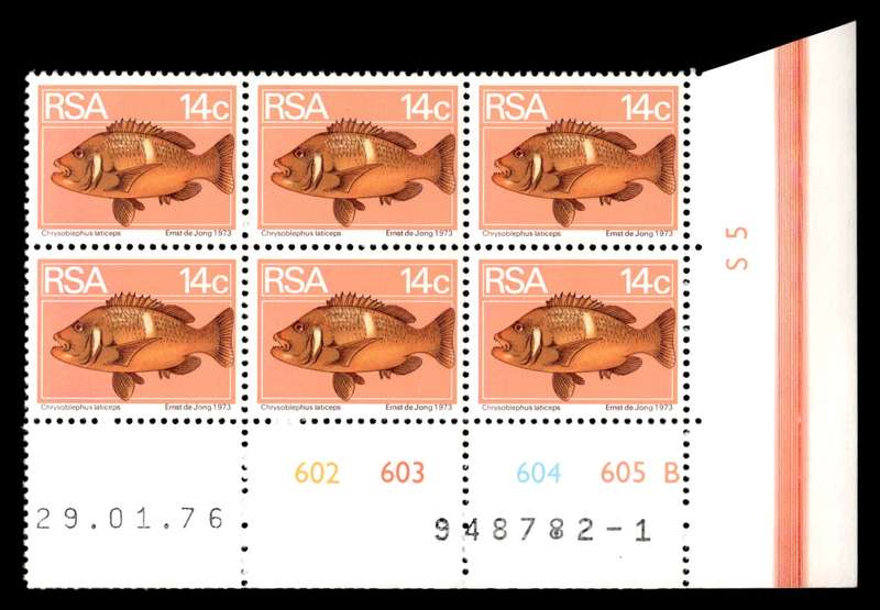 RSA 1976/01/29 2nd Definitive issue 14c Cyl No 602 603 604 605B