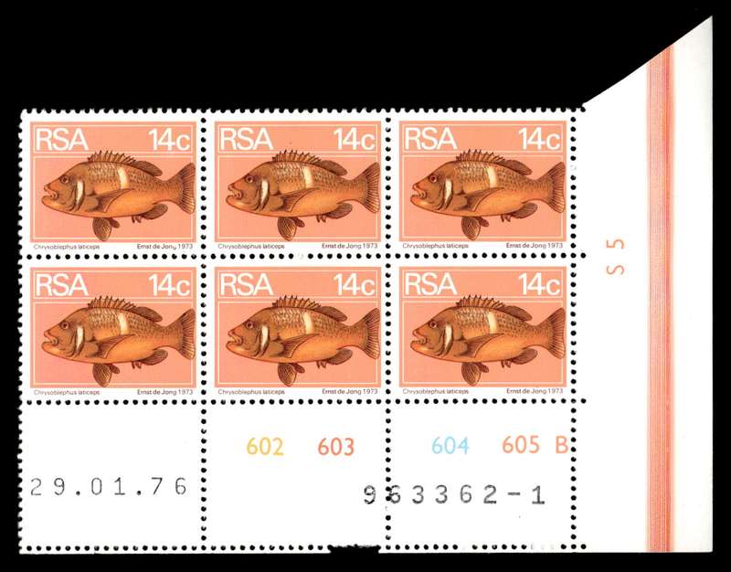 RSA 1976/01/29 2nd Definitive issue 14c Cyl No 602 603 604 605B