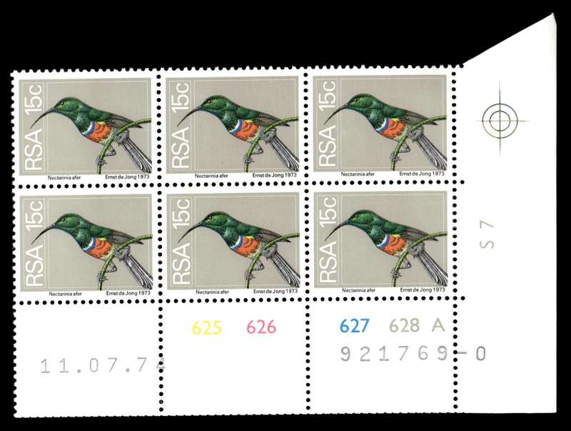 RSA 1974/07/11 2nd Definitive Issue 15c Cyl No 625 626 627 628A