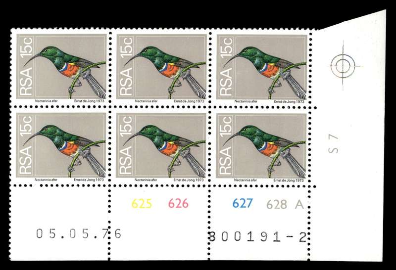 RSA 1976/05/05 2nd Definitive Issue 15c Cyl No 625 626 627 628A