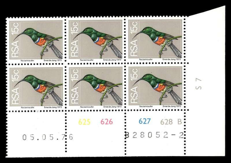 RSA 1976/05/05 2nd Definitive Issue 15c Cyl No 625 626 627 628B