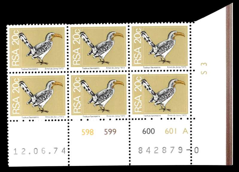 RSA 1974/06/12 2nd Definitive Issue 20c Cyl No 598 599 600 601A