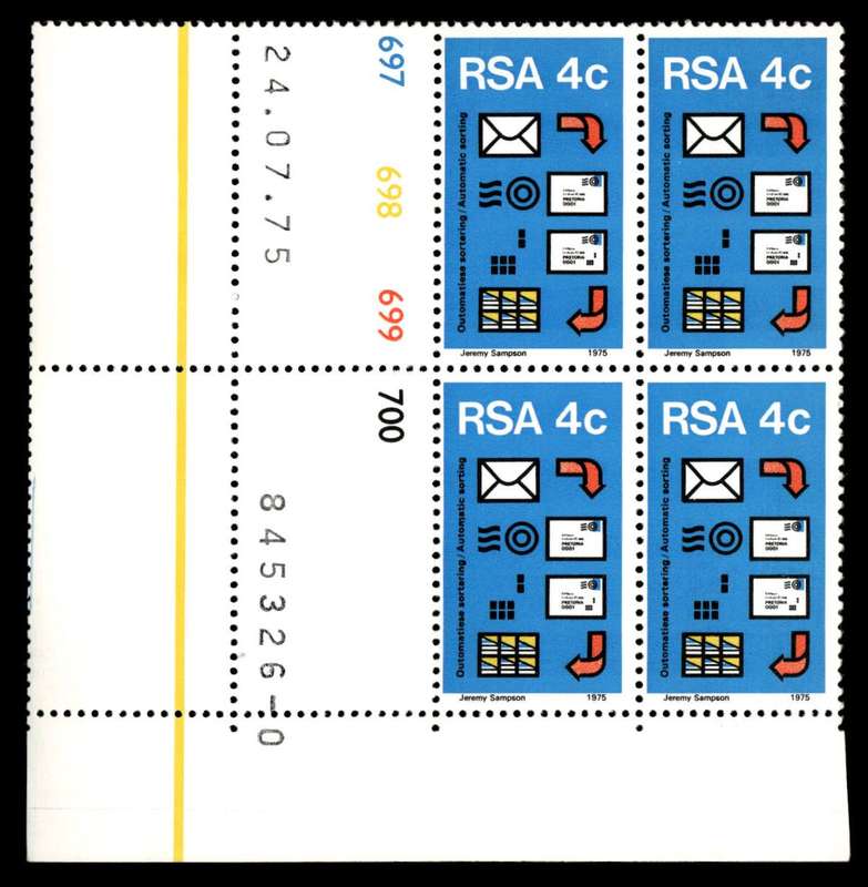 RSA 1975/07/24 Postal Mechanisation Sorting 4c Control Blocks