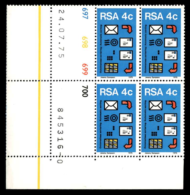 RSA 1975/07/24 Postal Mechanisation Sorting 4c Control Blocks