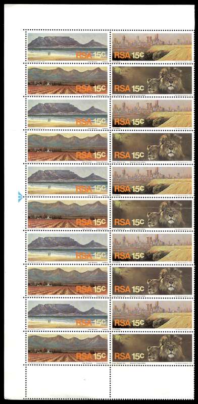RSA 1975/11/13 Tourism in S.A. 15c *20 stamps Arrow block