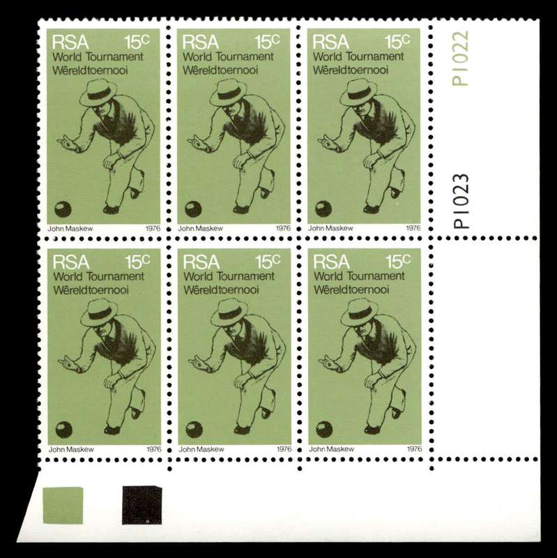 RSA 1976/02/18 World Bowls Championships 15c Bowling Control Blocks