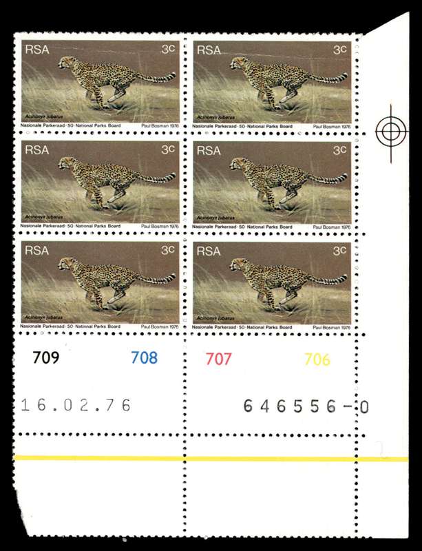RSA 1976/02/16 World Environmental and Nature Conservation Year 3c Cyl No 709 708 707 706