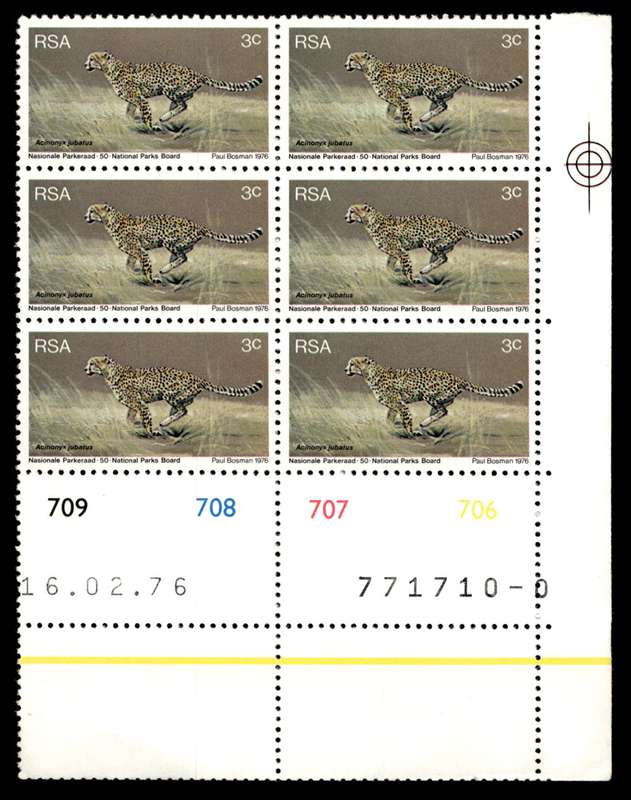 RSA 1976/02/16 World Environmental and Nature Conservation Year 3c Cyl No 709 708 707 706