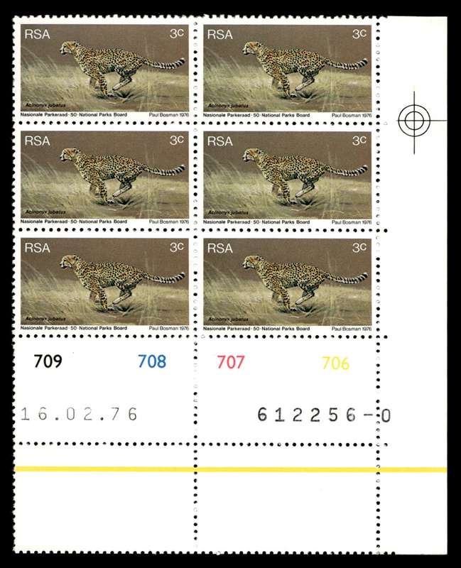 RSA 1976/02/16 World Environmental and Nature Conservation Year 3c Cyl No 709 708 707 706