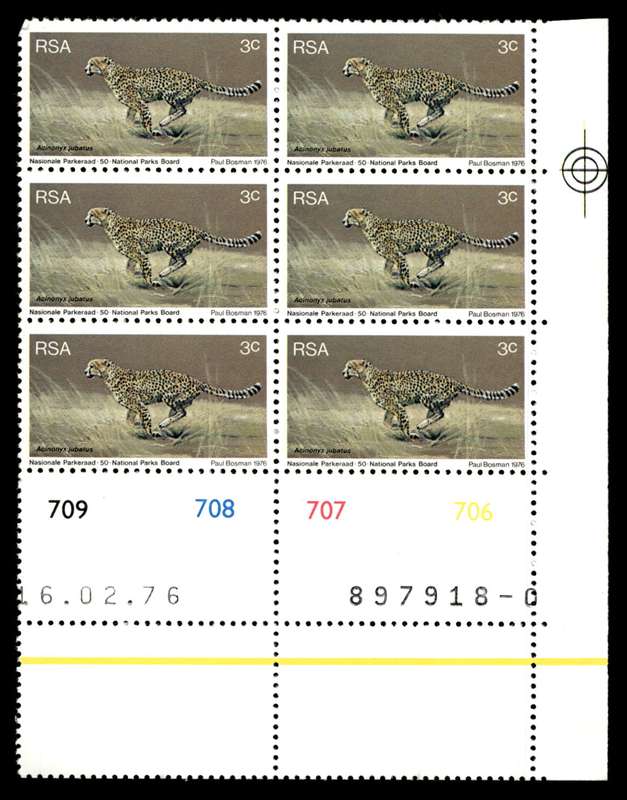 RSA 1976/02/16 World Environmental and Nature Conservation Year 3c Cyl No 709 708 707 706