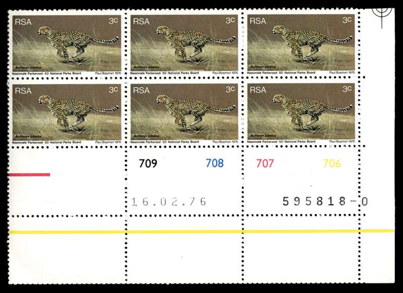 RSA 1976/02/16 World Environmental and Nature Conservation Year 3c Cyl No 709 708 707 706