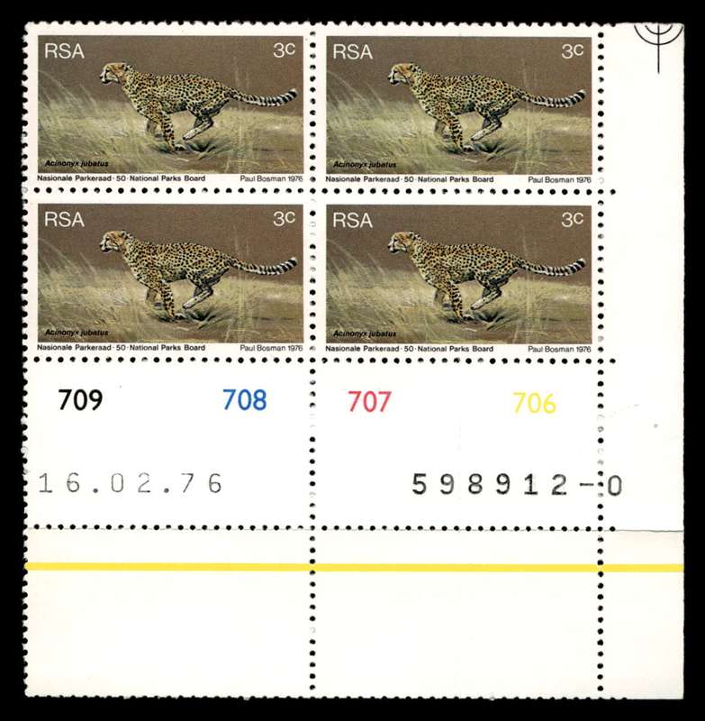 RSA 1976/02/16 World Environmental and Nature Conservation Year 3c Cyl No 709 708 707 706