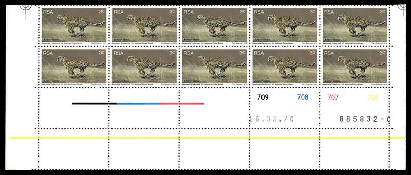 RSA 1976/02/16 World Environmental and Nature Conservation Year 3c Cyl No 709 708 707 706 *10 stamps