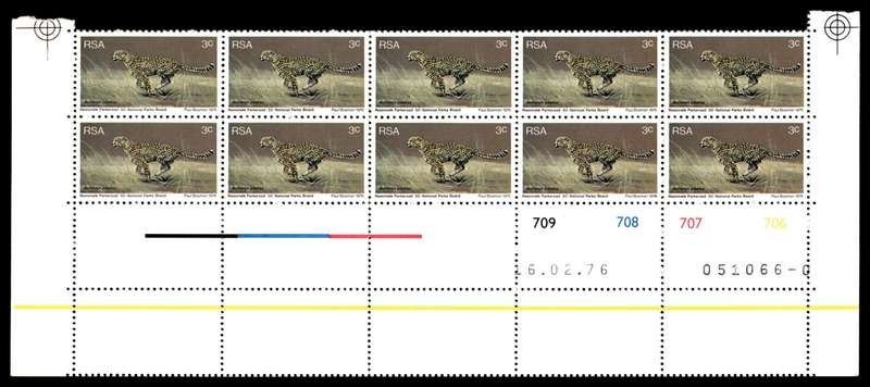RSA 1976/02/16 World Environmental and Nature Conservation Year 3c Cyl No 709 708 707 706 *10 stamps
