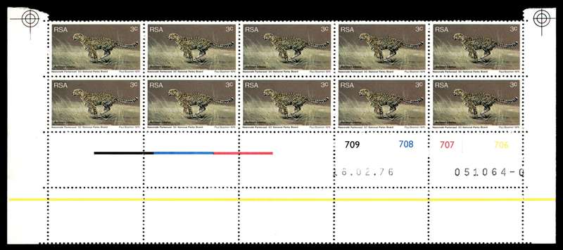 RSA 1976/02/16 World Environmental and Nature Conservation Year 3c Cyl No 709 708 707 706 *10 stamps