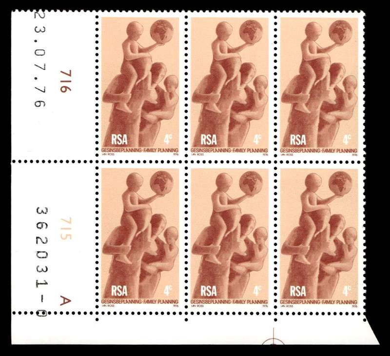 RSA 1976/07/23 Family Planning 4c Cyl No 716 715A