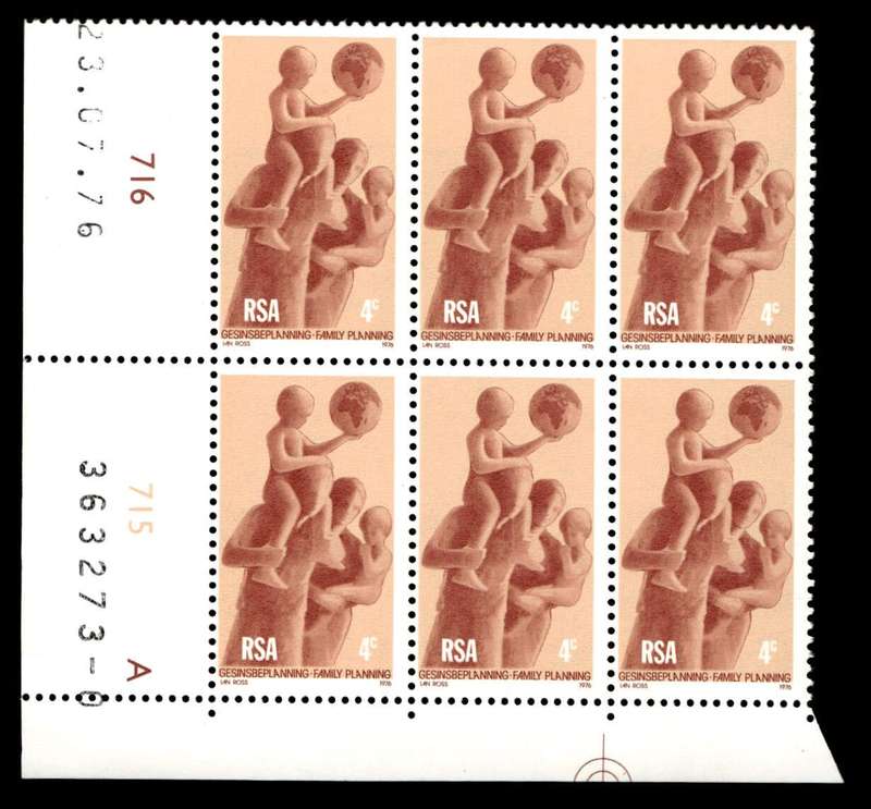 RSA 1976/07/23 Family Planning 4c Cyl No 716 715A