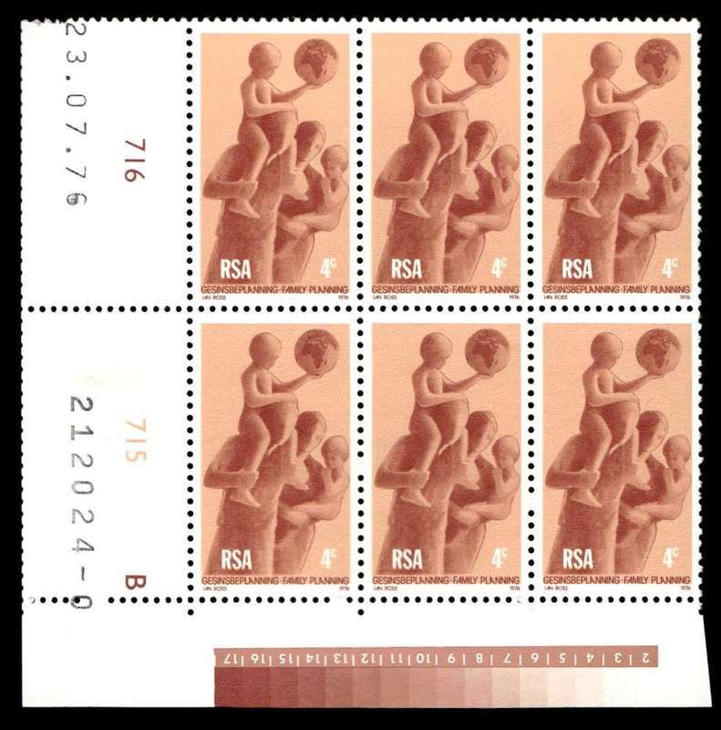 RSA 1976/07/23 Family Planning 4c Cyl No 716 715B