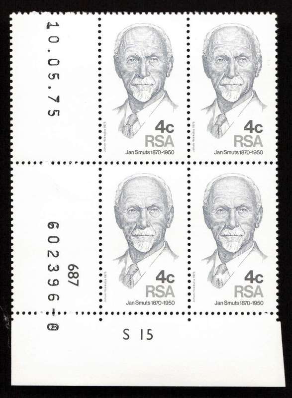 RSA 1975/05/10 105th Anniversary of Birth of Jan Smuts Control Blocks