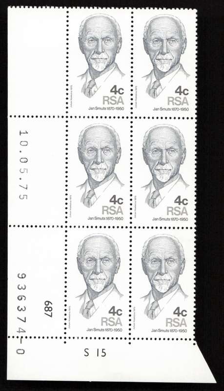 RSA 1975/05/10 105th Anniversary of Birth of Jan Smuts Control Blocks