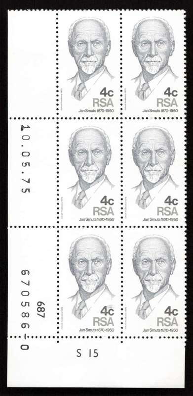 RSA 1975/05/10 105th Anniversary of Birth of Jan Smuts Control Blocks