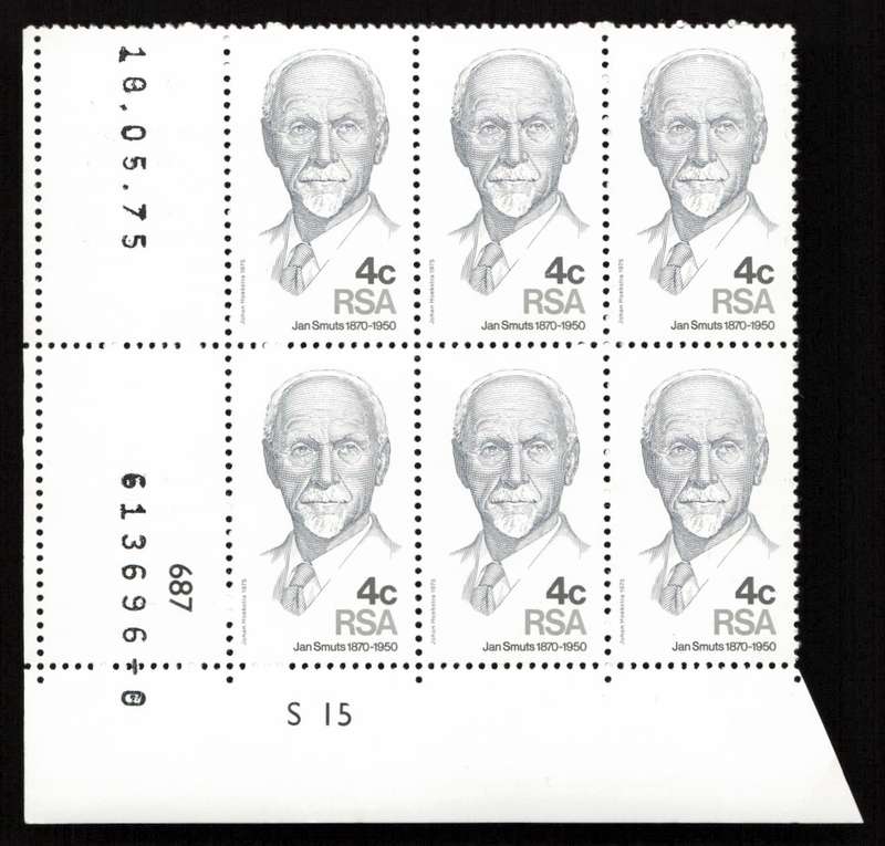 RSA 1975/05/10 105th Anniversary of Birth of Jan Smuts Control Blocks