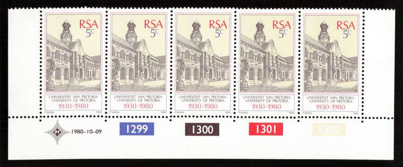 RSA 1980/10/09 University of Pretoria 5c Cyl 1299 - 1302