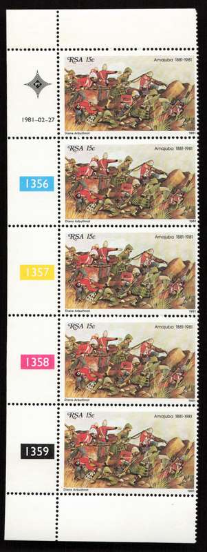 RSA 1981/02/27 Centenary of Battle of Amajuba Control Block Set