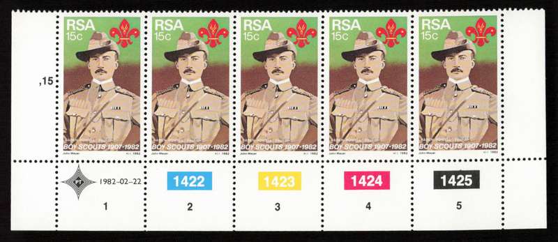 RSA 1982/02/22 75th Anniversary of Boy Scout Movement 15c Cyl 1422 - 1425