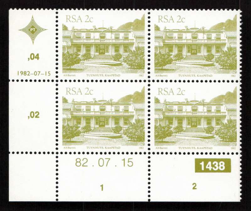 RSA 1982/07/15 4th Definitive Issue South African Architecture 2c Plate 1483