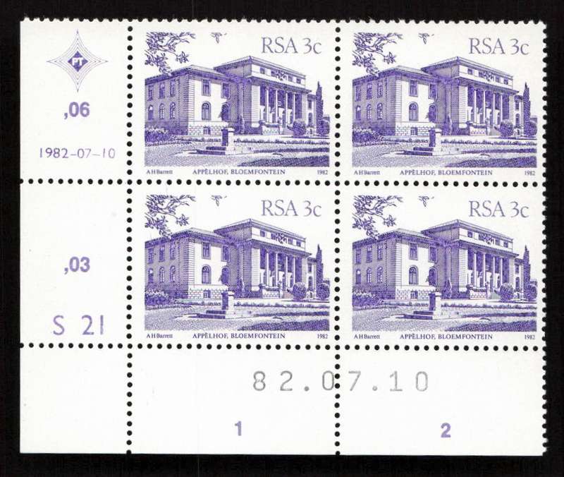 RSA 1982/07/10 4th Definitive Issue South African Architecture 3c S21