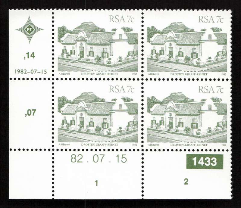 RSA 1982/07/15 4th Definitive Issue South African Architecture 7c Plate 1433