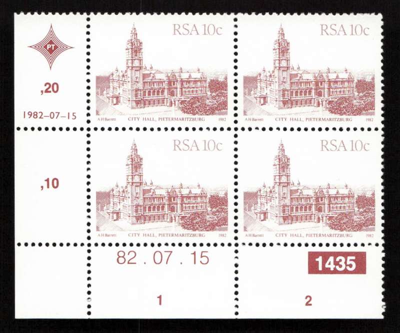 RSA 1982/07/15 4th Definitive Issue South African Architecture 10c Plate 1435