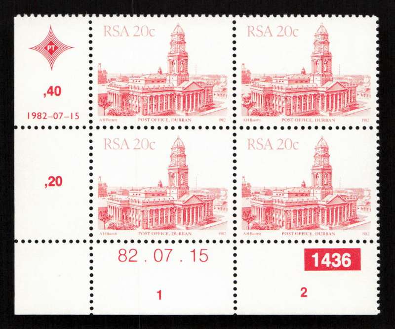 RSA 1982/07/15 4th Definitive Issue South African Architecture 20c Plate 1436