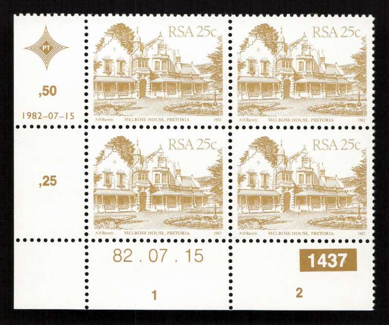 RSA 1982/07/15 4th Definitive Issue South African Architecture 25c Plate 1437