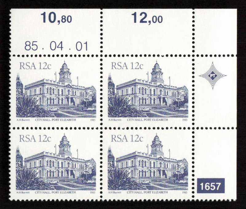 RSA 1985/04/01 4th Definitive Issue South African Architecture 12c Plate 1657