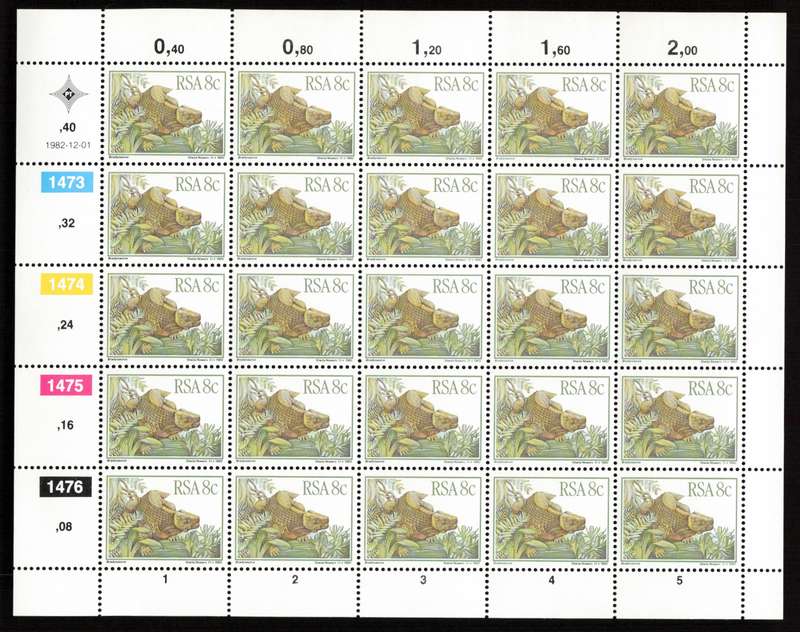 RSA 1982/12/01 Prehistoric Animals Control Blocks Set *Complete sheets