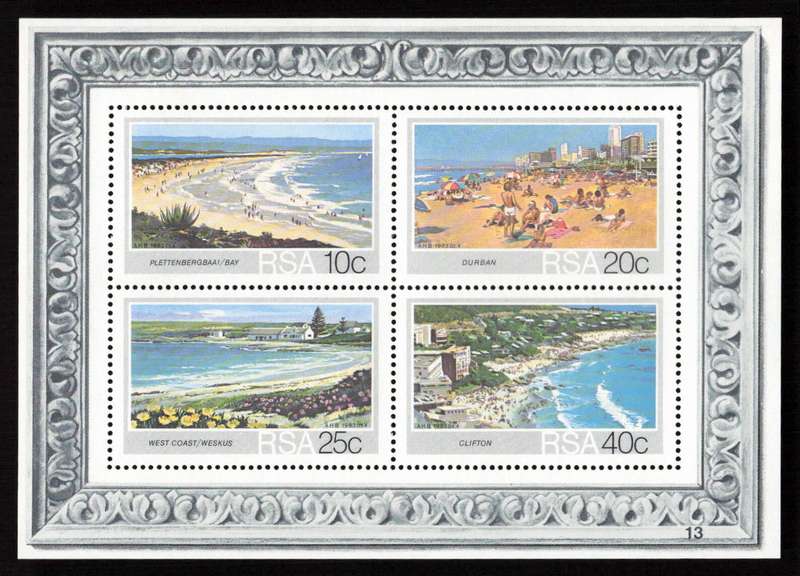 RSA 1983/10/12 Tourism S.A. Beaches Miniature Sheet