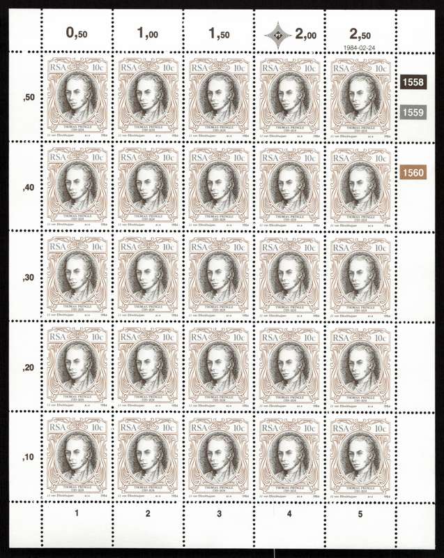 RSA 1984/02/24 S.A. English Authors Control Block Set * Complete Sheets