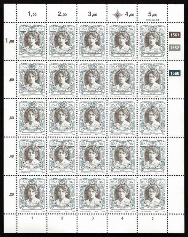RSA 1984/02/24 S.A. English Authors Control Block Set * Complete Sheets