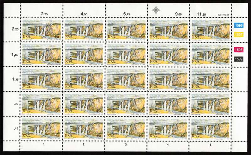 RSA 1984/08/24 South African Bridges Control Block Set * Complete Sheets